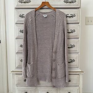 American Eagle Waffle Pocketed Cardigan